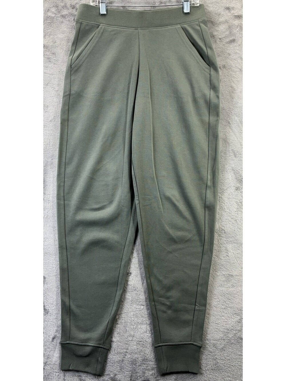 Pact Women’s Organic Cotton Button Up Olive Green Joggers Size Small Athleisure